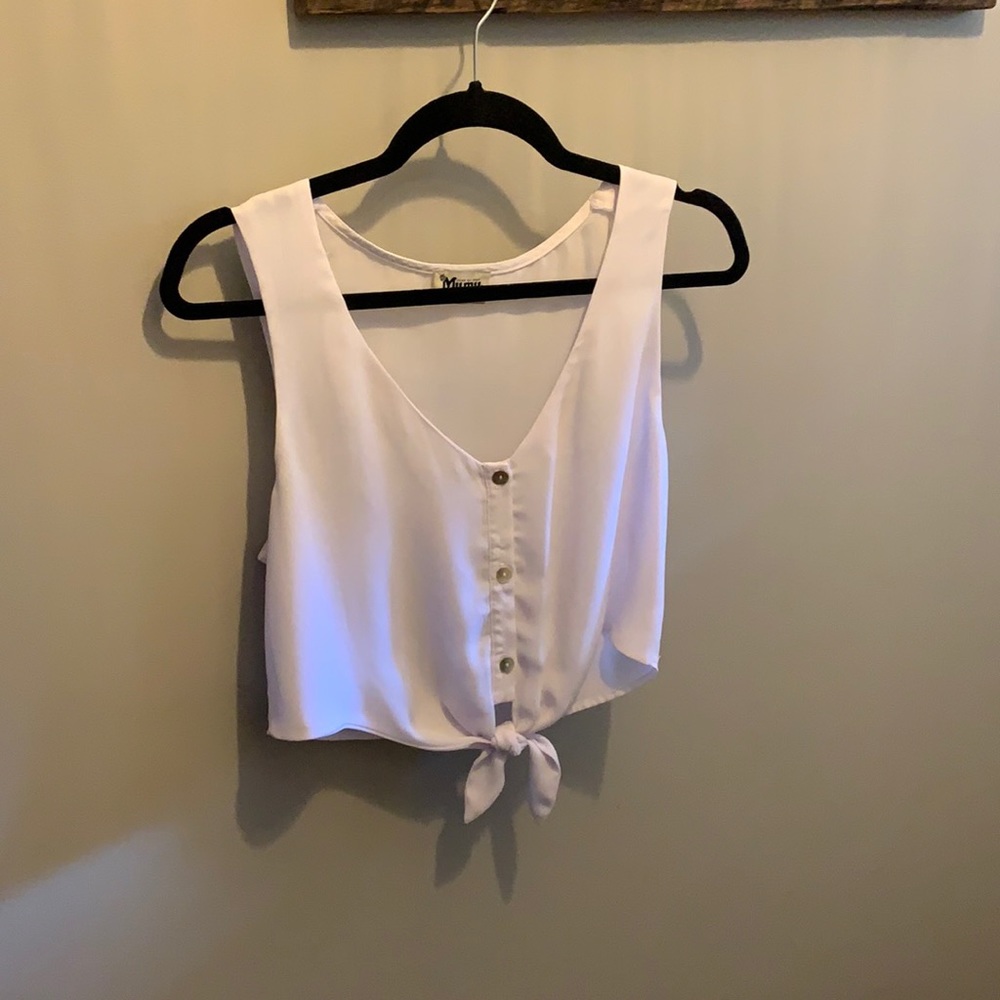 White crop show me your Mumu top